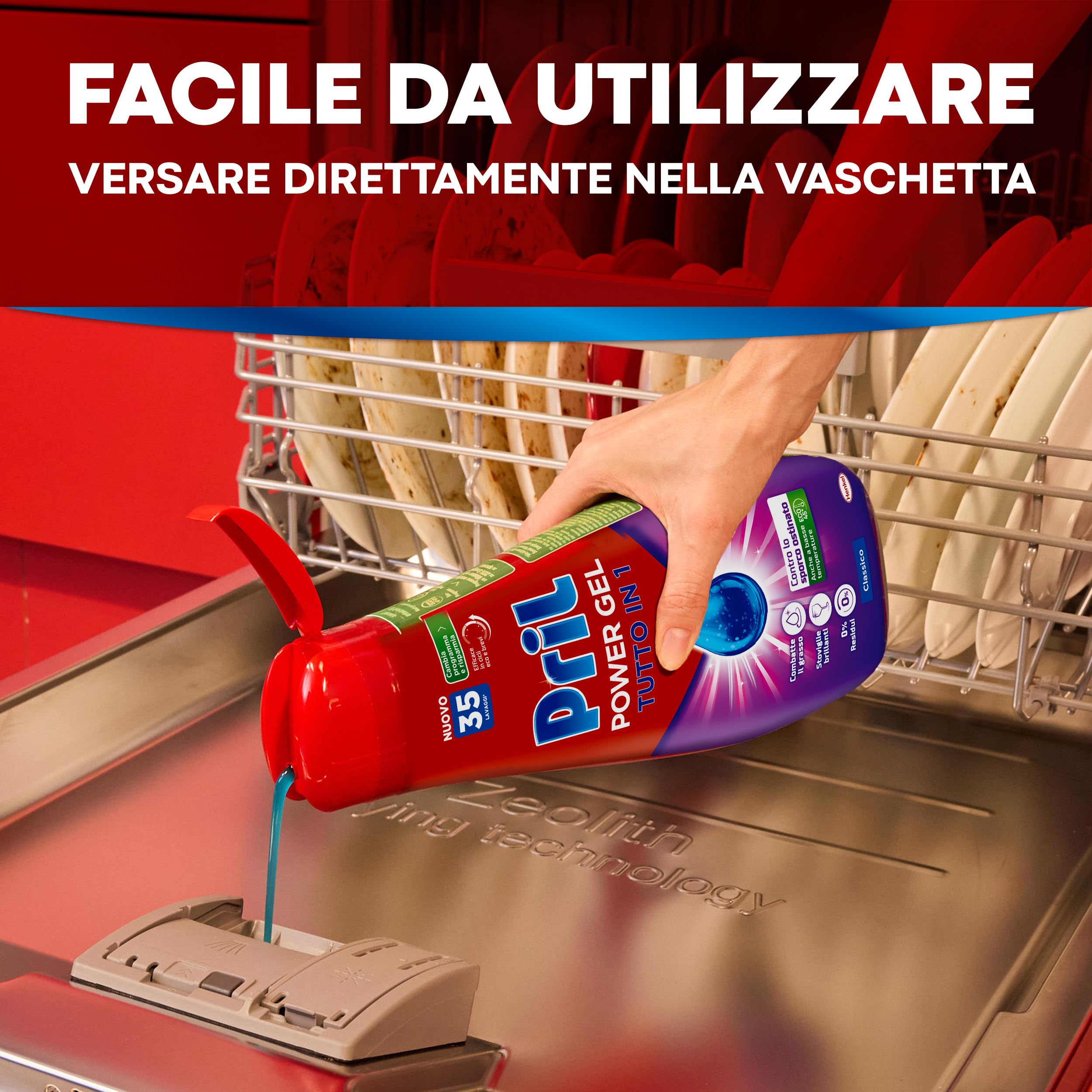 Pril Gel All in One - Disuelve grasa detergente lavavajillas líquido multi-acción sucia difícil - 10 paquetes de 35 lavados (350 lavados)