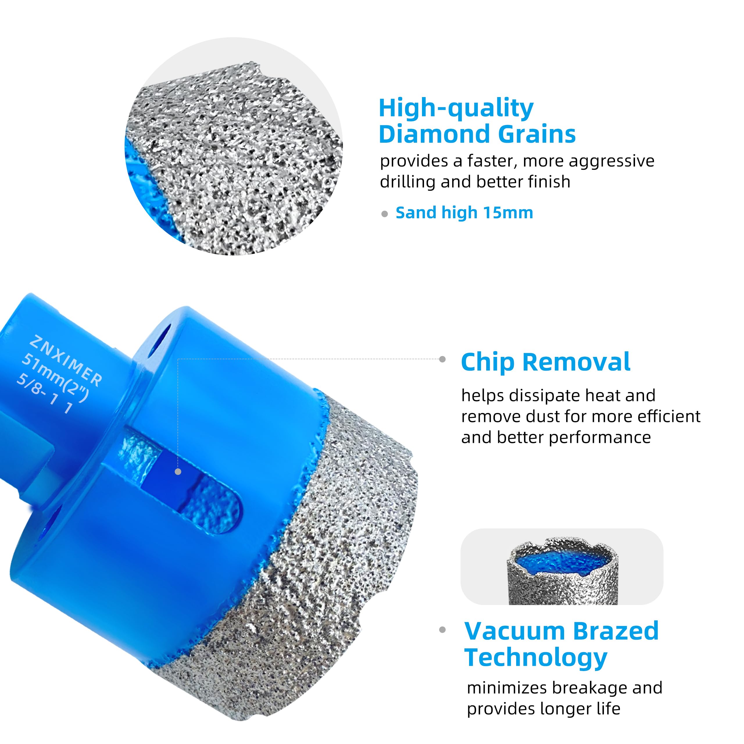 Granite Hole Saw 16-Piece Diamond Hole Saw Kit For Tile & Stone ...