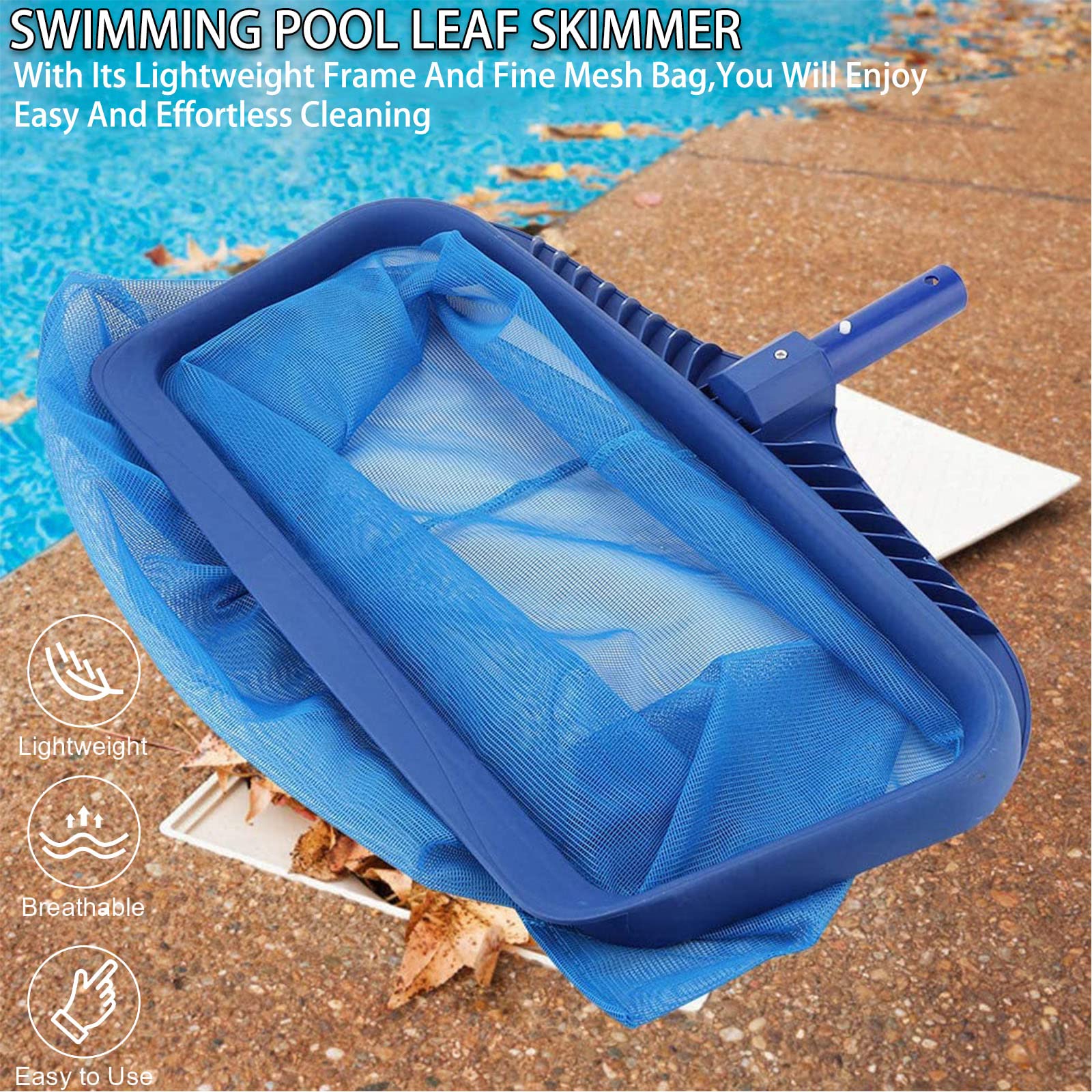 Épuisette de Piscine avec Panier à Mailles Ultra-Fines et Profondes, épuisette renforcée pour Le Nettoyage des Feuilles (mât Non Inclus).