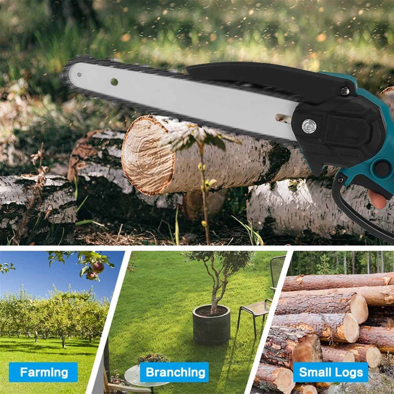 Mini piła stołowa 8 Cal bezszczotkowa elektryczna piła łańcuchowa akumulatorowa piła łańcuchowa akumulator WoodworkKing przycinanie piła narzędzia ogrodnicze do akumulatora 18V do tworzyw sztucznych/m