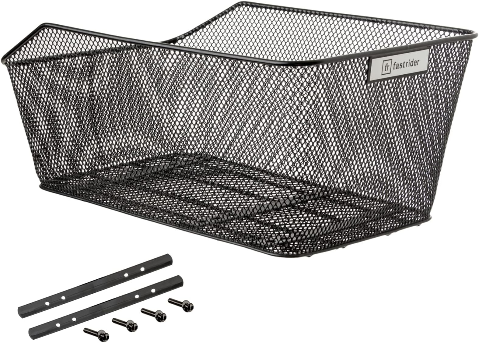 Mkuero Panier arrière de vélo en métal avec doublure et filet de chargement réglable – Imperméable, grand espace pour la plupart des porte-bagages montés à l'arrière (grille carrée