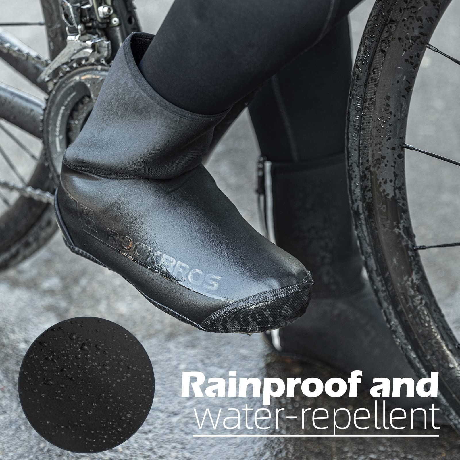 ROCKBROS Copriscarpe Ciclismo Termico Invernale Universale Impermeabile Elastico Ideale per Ciclismo Invernale Riflettente Universale Ultra-Leggero Unisex