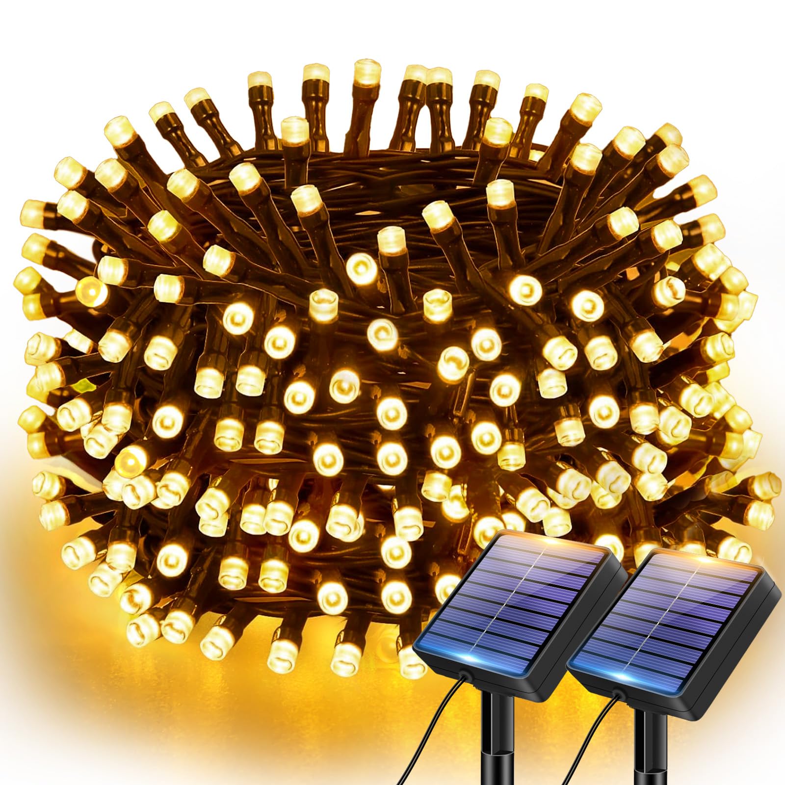 btfarm Solar Lichterkette Outdoor 6M 60 LED, IP65 Wasserdicht Lichterkette Solar Außen Wetterfest, 8 Modi Solarlichterkette Aussen für Garten Balkon Baum Terrasse Weihnachten Hof