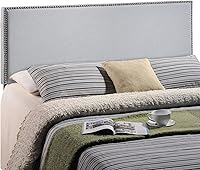 Vista 22 de Modway Region - Cabecero tapizado de tela de lino con ribete de cabeza de clavo, Madera