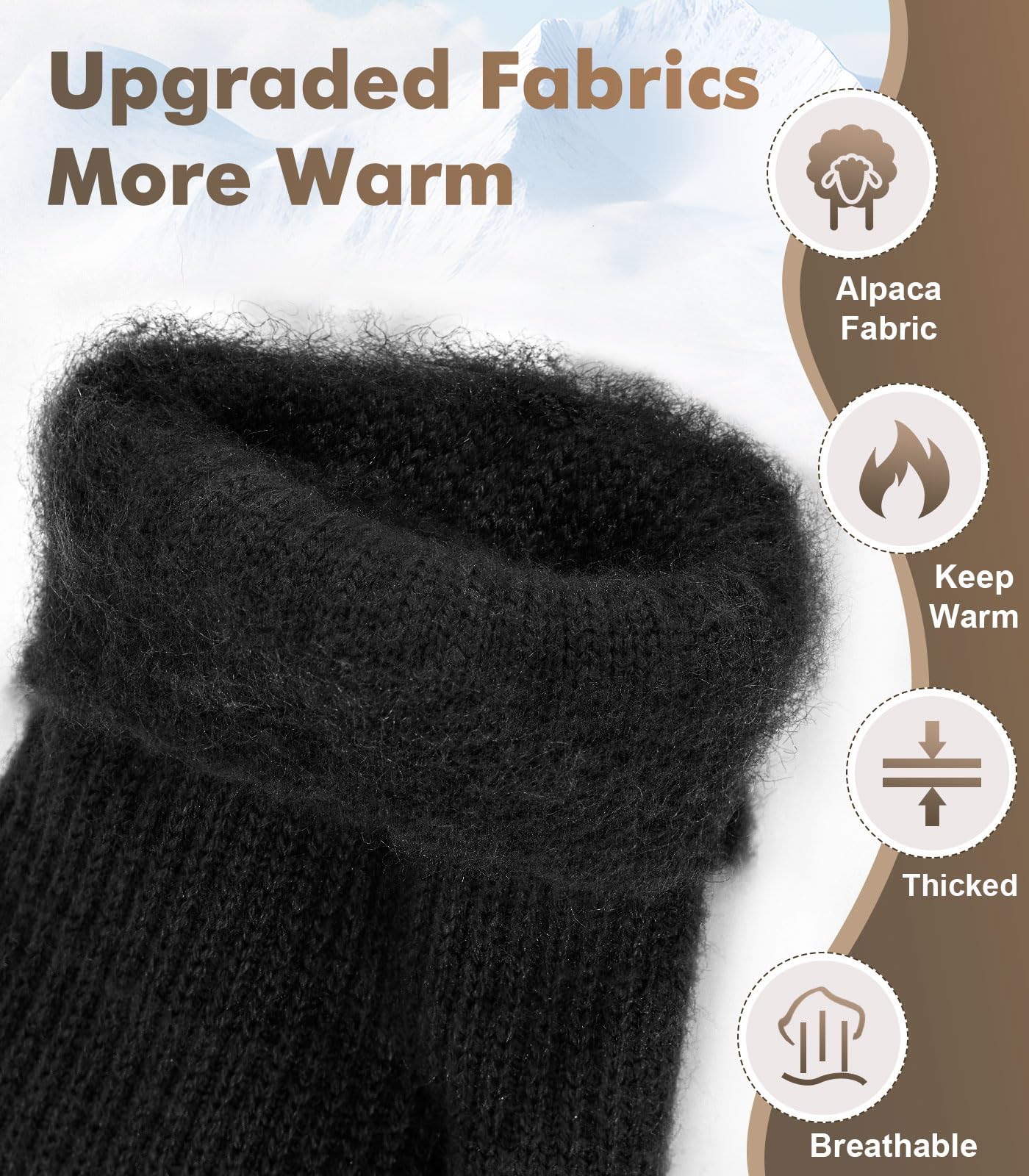 CHENMEI Guanti Invernali in Lana per Donna Uomo - Guanti Invernali Mezze Dita,Guanti a Dita Convertibili,Guanti Senza Dita con Pile di Alpaca,per Attività Invernali per Uomo e Donna