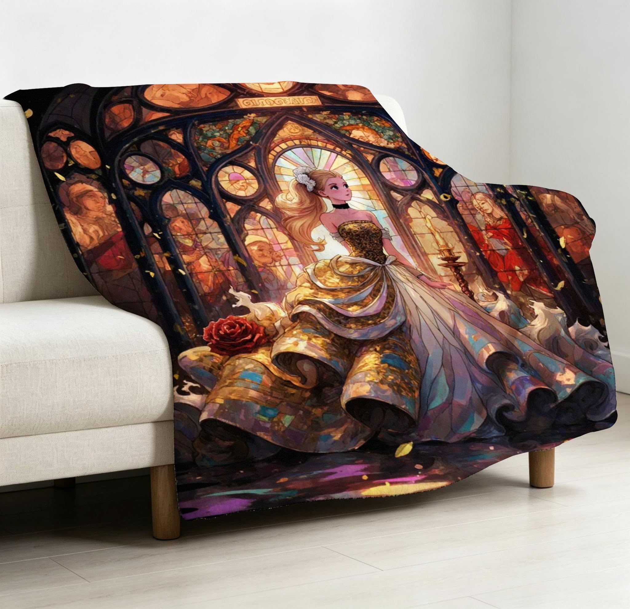 Coperta Pile Matrimoniale 240x260 cm Ragazza Gialla, Coperta XXL Super Morbida Multiuso Come Copriletto o Plaid da Salotto, Calda e Leggera, Protezione dal Freddo, AW7038