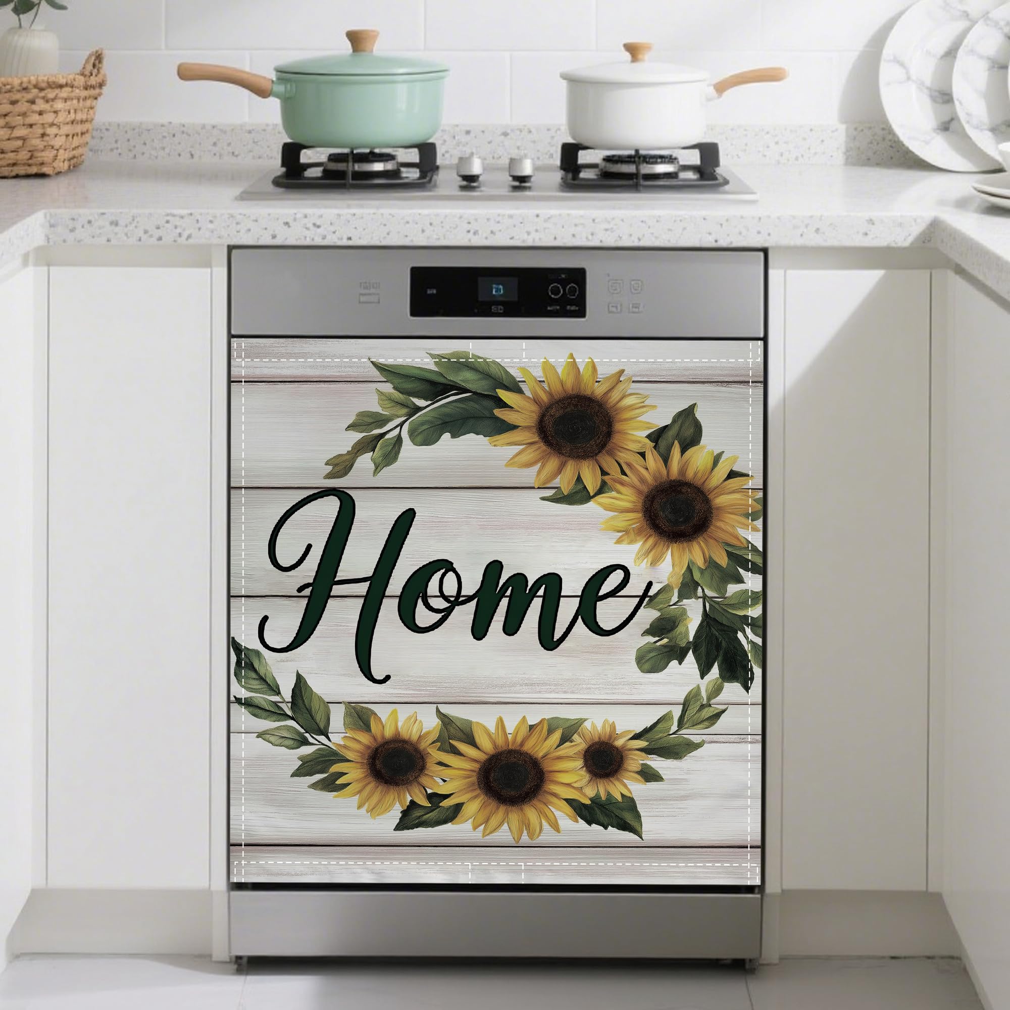 Beautiful Country Home Sign Dishwasher Magnet Cover,Kitchen Decor Waterproof Refrigerator Magnet Appliance Cover Protector,23Wx26H Inches
