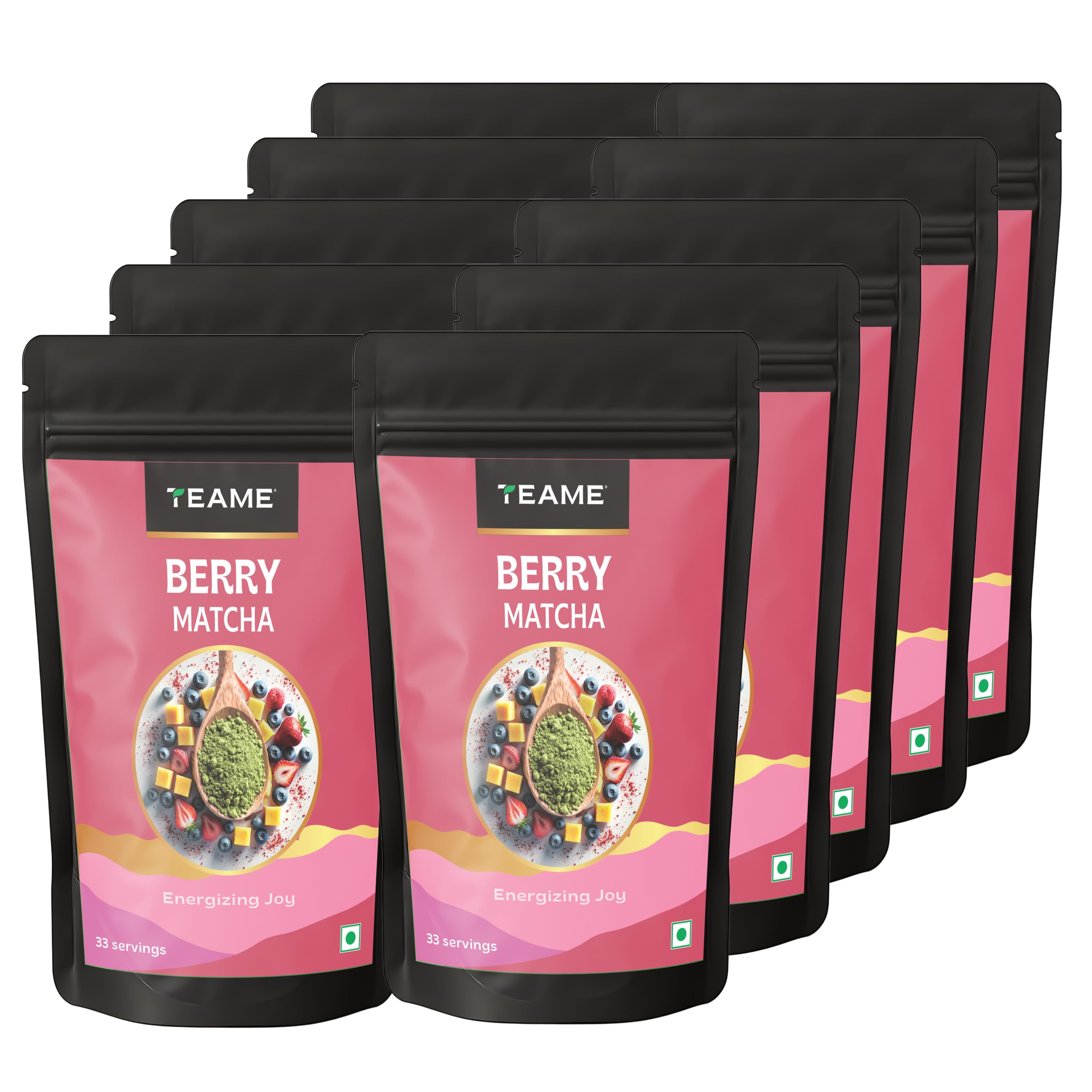 TE-A-ME Berry Matcha Tea Powder, 500g (330 Servings) | Tasty & Delicious | No Artificial Sweeteners | Premium Grade | Macha Tea Powder | Ceremonial Grade | Flavoured Matcha