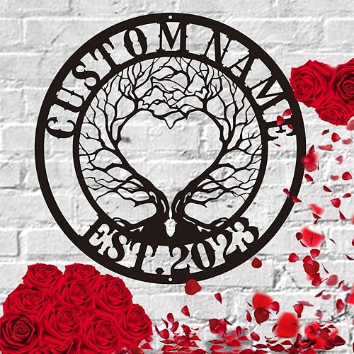 Light Of The City - Personalized Tree of Life Metal Sign - Custom Last Name and Year - Outdoor Yard Art - Indoor Wall Metal Decoration - disponible en Yaxa Colombia