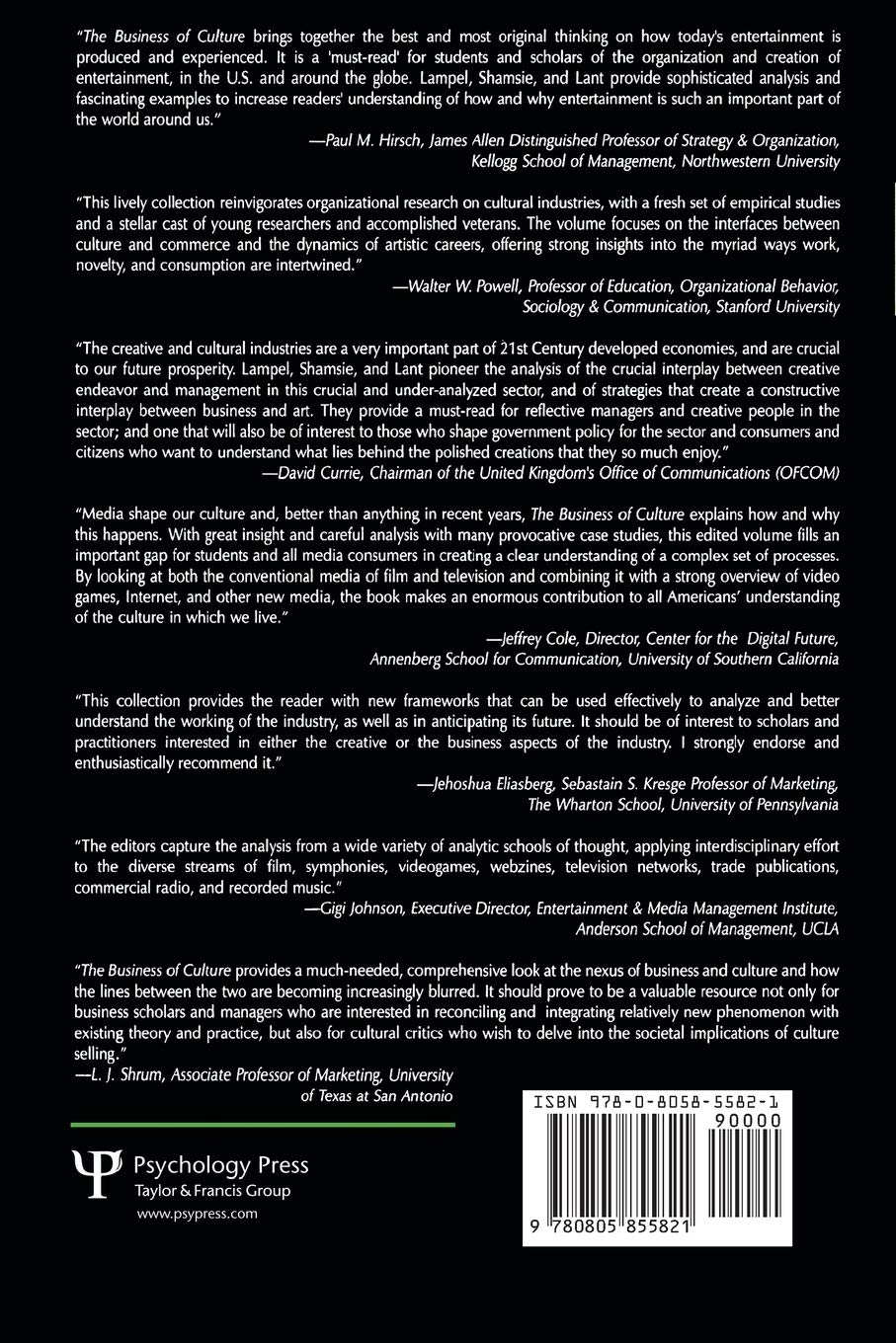 The Business of Culture: Strategic Perspectives on Entertainment and Media  (Organization And Management) : Lampel, Joseph, Shamsie, Jamal, Lant,  Theresa K.: Amazon.de: Books