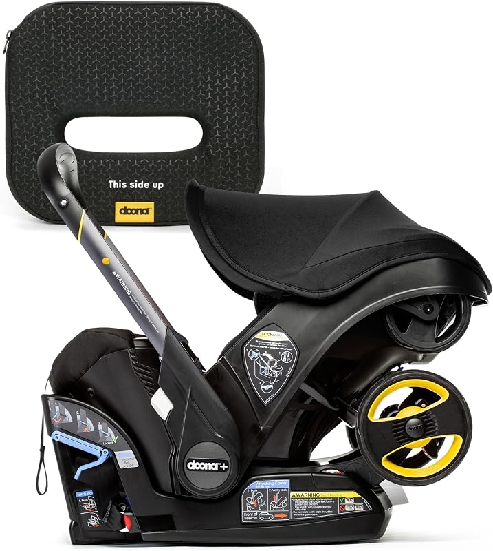 Car Seat & Stroller, Black + SensAlert Child Car Seat Alert