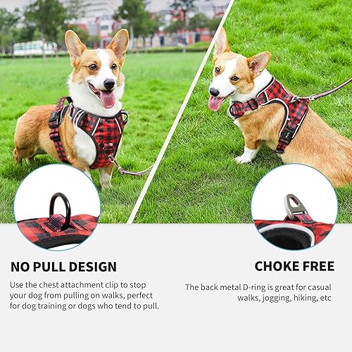 Miniatura 6 de Timos Arnés para perro sin tirones, arnés de chaleco para perro con clip frontal para perros medianos, arnés acolchado suave reflectante ajustable