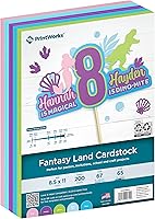 Vista 1 de PrintWorks Fantasy Land - Papel de cartulina de 8.5 x 11 pulgadas, 200 hojas, 5 colores surtidos de fantasía, ideal para proyectos escolares