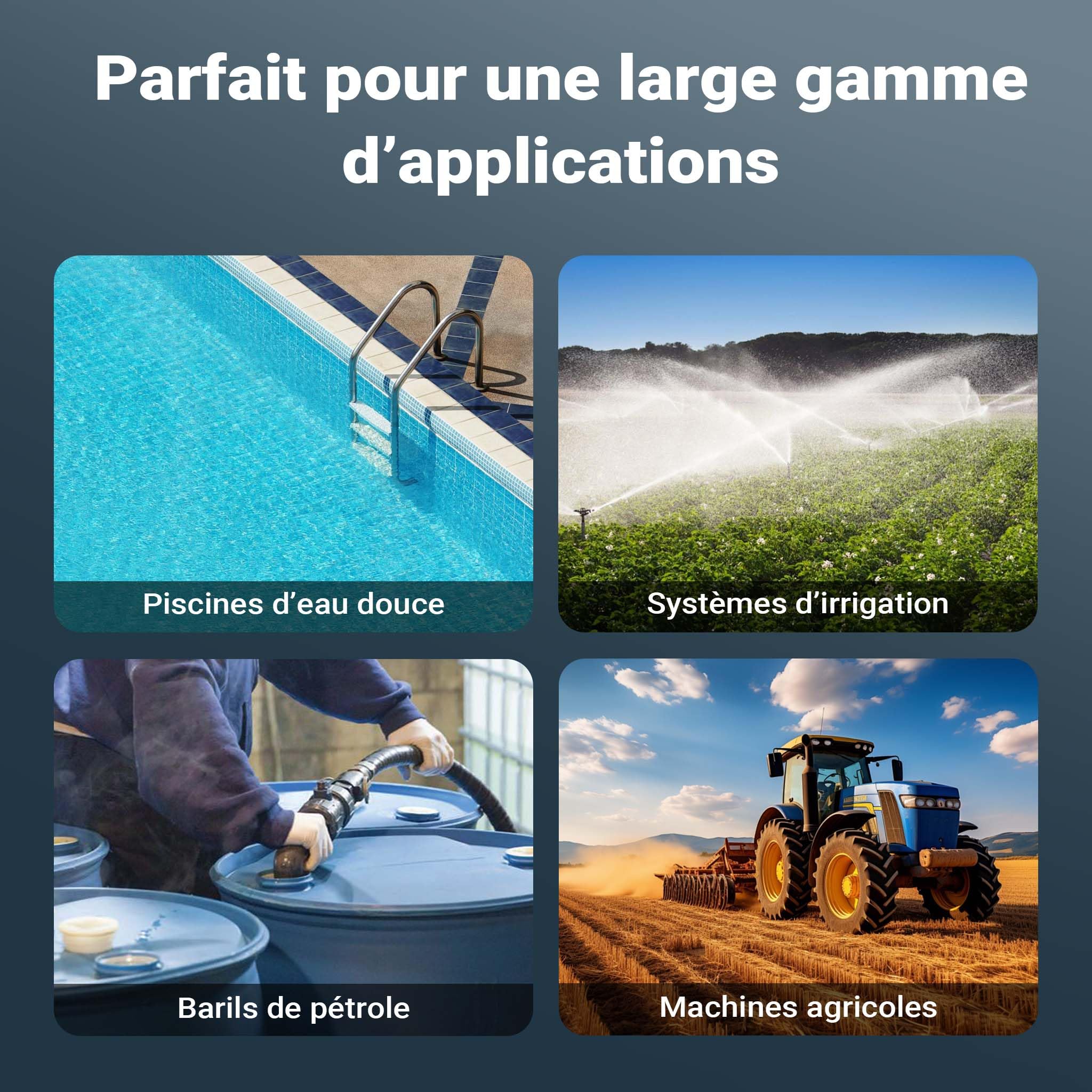 Wiltec Mini pompe à Gasoil et Eau – 12 V / 20 W / 12-15 l/min 8500 tr/min – Submersible – avec Câble et sonde – Pour Vidange de liquide Extraction Drainage