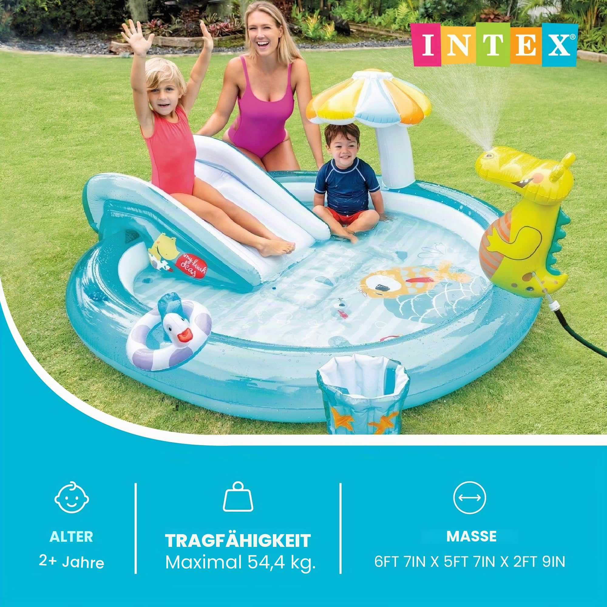 Intex Gator Aufblasbares Spielcenter, für Kinder ab 2 Jahren