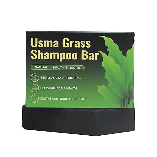 Usma Grass - Barra de champú para adelgazar el cabello, champú sólido de rutina de jugo Usman para engrosar y oscurecer, pérdida de cabello de