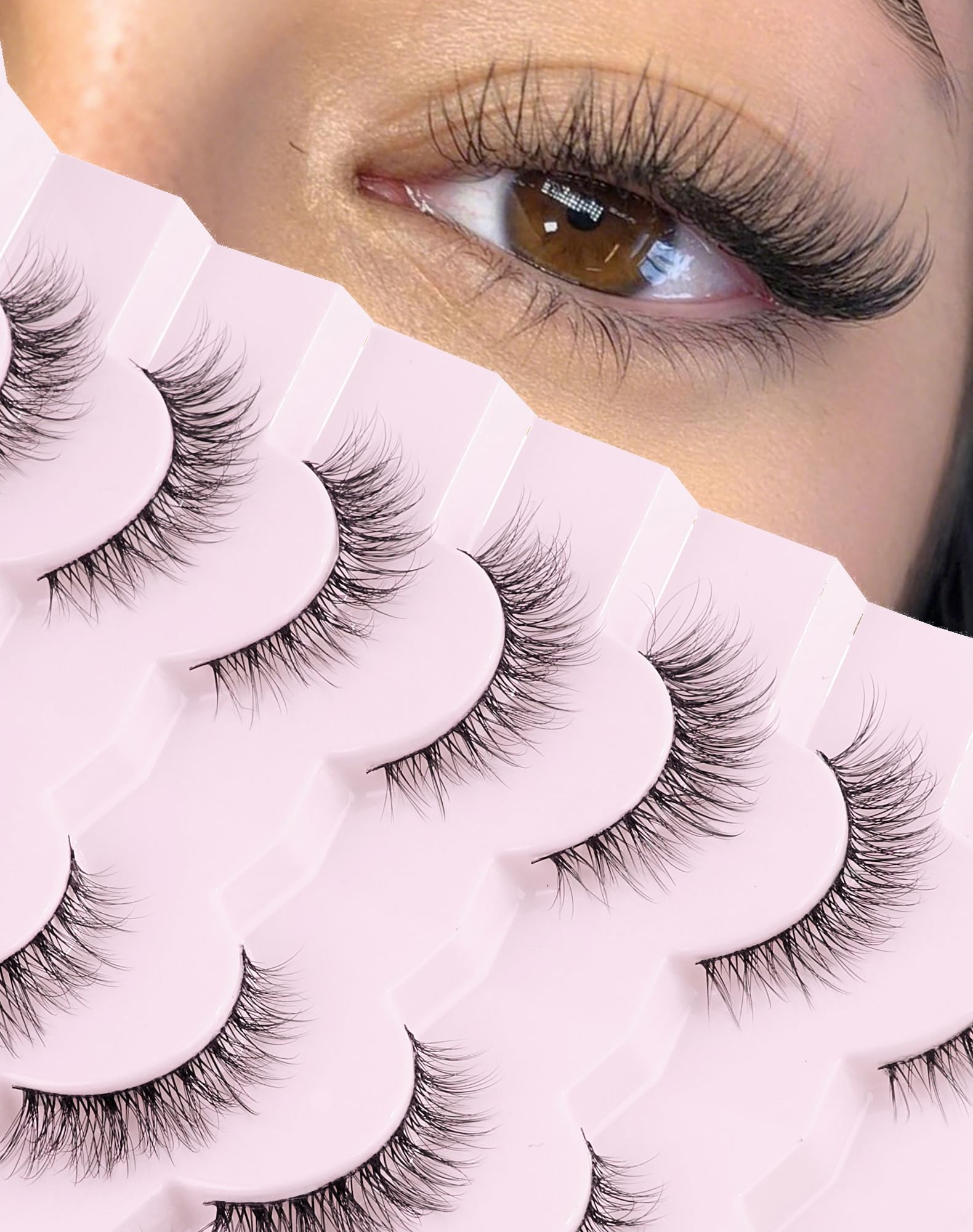 Easeful Natural Wispy Lashes False Eyelashes Strip Lashes Nature02