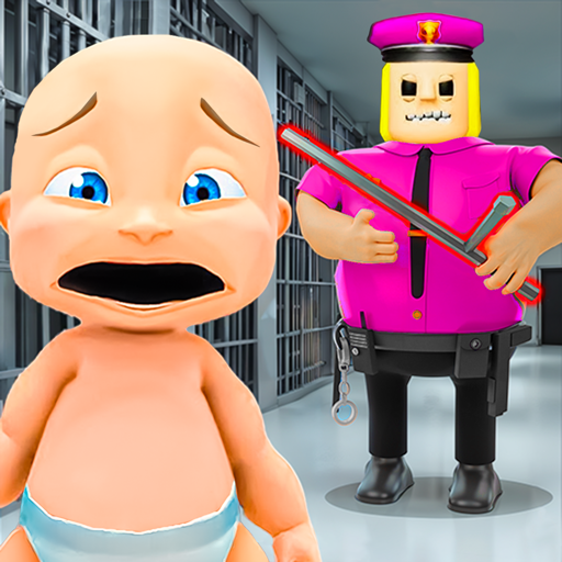 Strichmännchen-Polizist, freches Baby, Versteckspiel, Gefängnis, lustiges Überlebensspiel