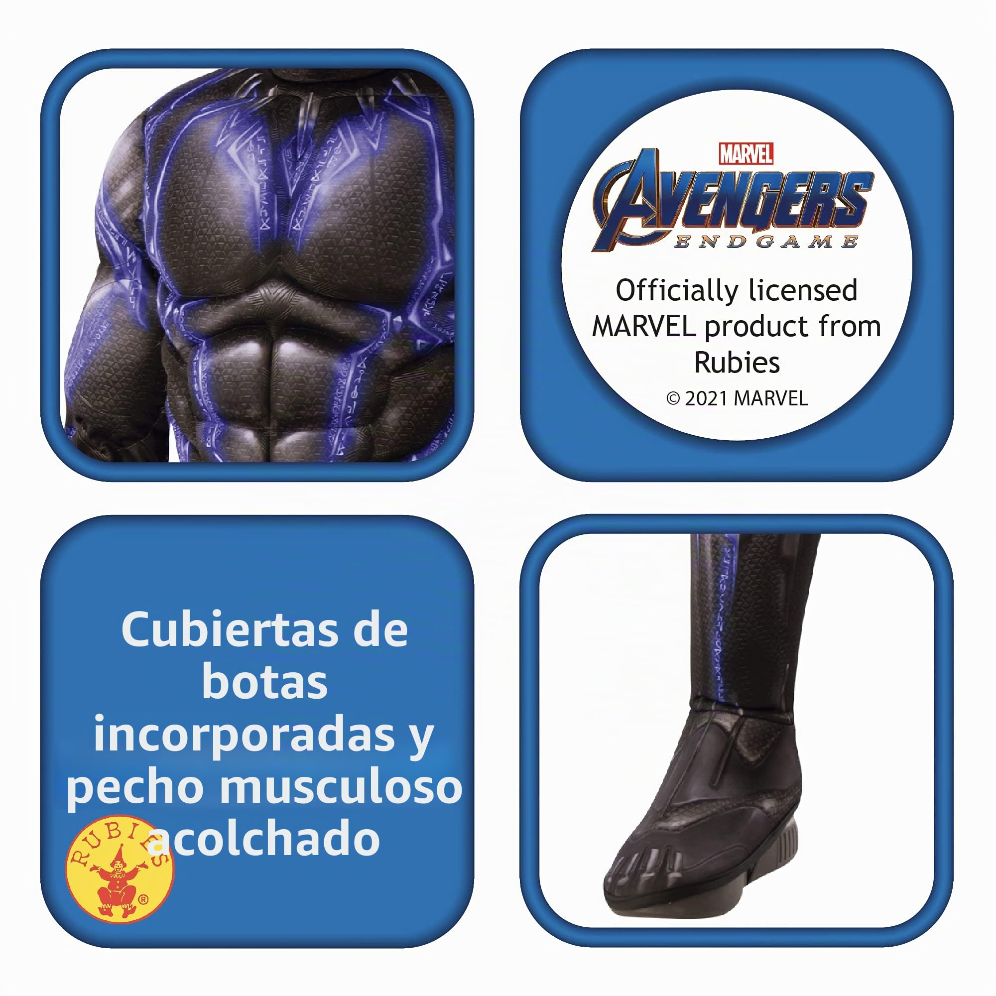 Rubie's Official Avengers Black Panther Battle Suit, Deluxe Child Costume