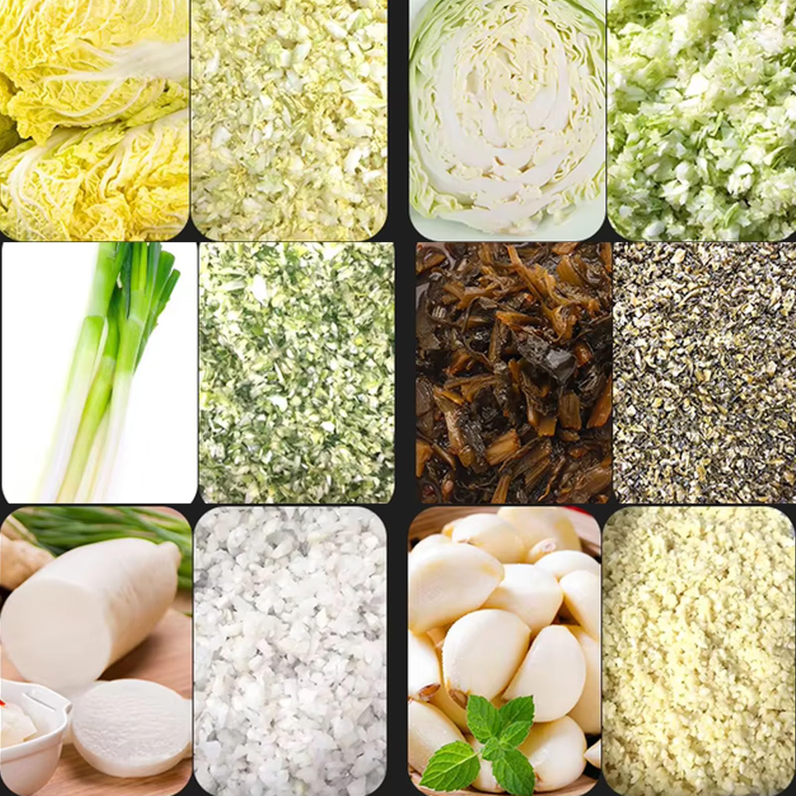 Multiuso Affettatrice per Purea di Verdure e Peperoncino | Lame da taglio in acciaio inossidabile, affettano verdure e macinano aglio e peperoncino in una purea liscia