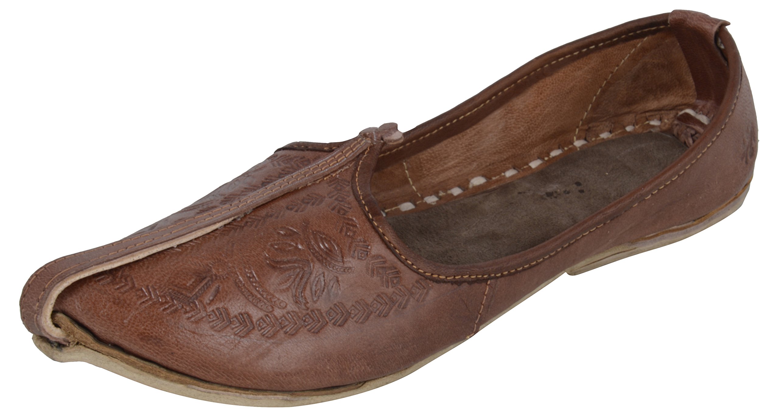 Men's Brown Leather Juttis - Traditional Handmade Footwear, Comfortable Ethnic Shoes for Weddings, Parties Stylish, Durable, and Soft Leather Slip-Ons-image-43
