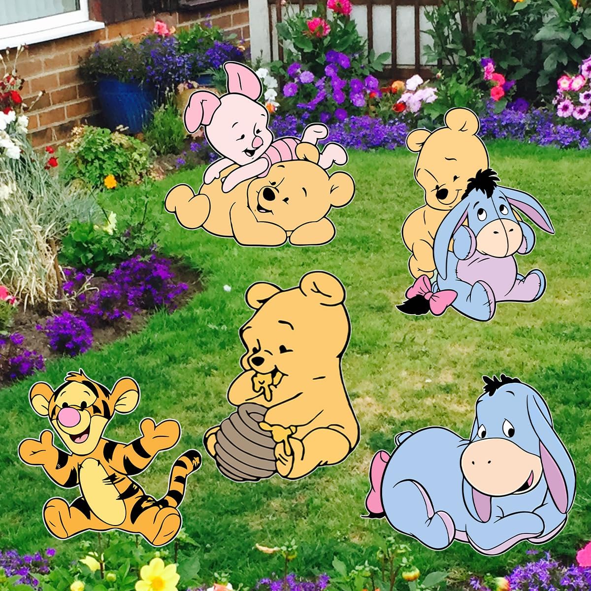 Yard Signs 5 PCS for Outdoor Ground Lawn Decoration Party Supplies Baby Shower Party Decoration Classical Yard Signs with Stakes