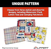 Vista 8 de Lippert Juego de manteles de vinilo para camping y picnic con material 100% PEVA, tela impermeable y resistente a las manchas