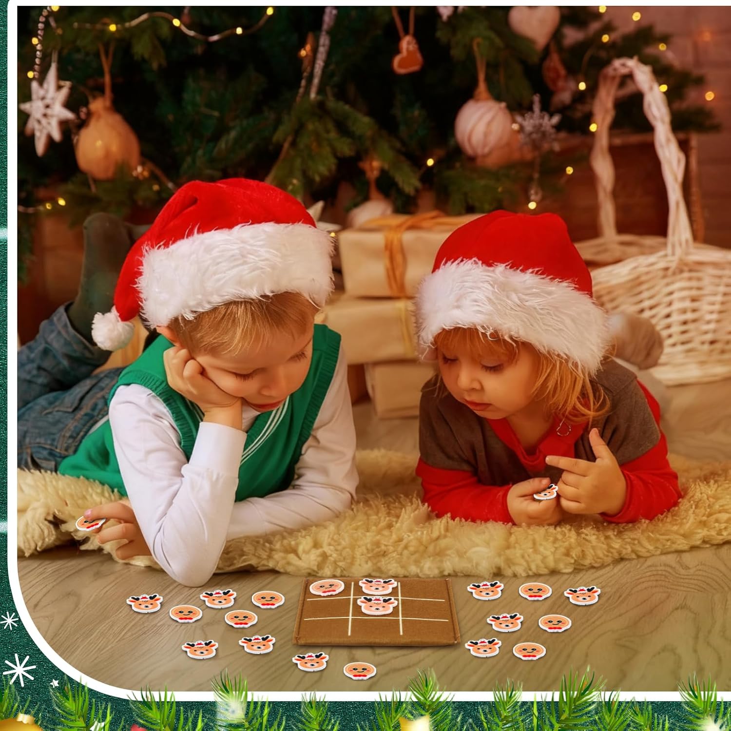 Arrowbash 24 Pack Christmas Tic Tac Toe Game Party Favors Gift for Christmas Stocking Stuffers Gifts Birthday Family Rewards