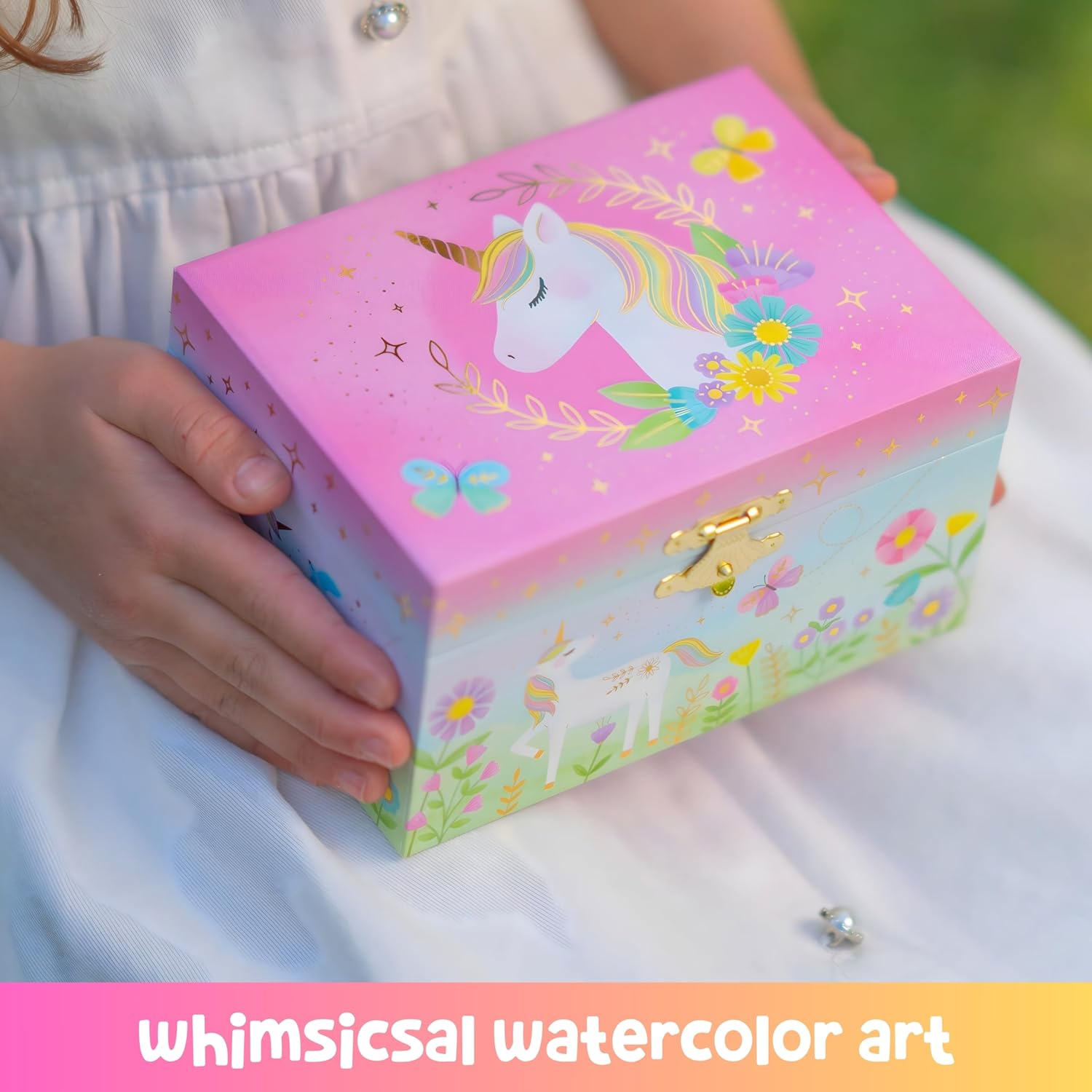 Giggle & Honey® Musical Jewelry Box for Girls - Kids Jewelry Box, Unicorn Toys for Girls 4-6, Easter Gifts for Kids
