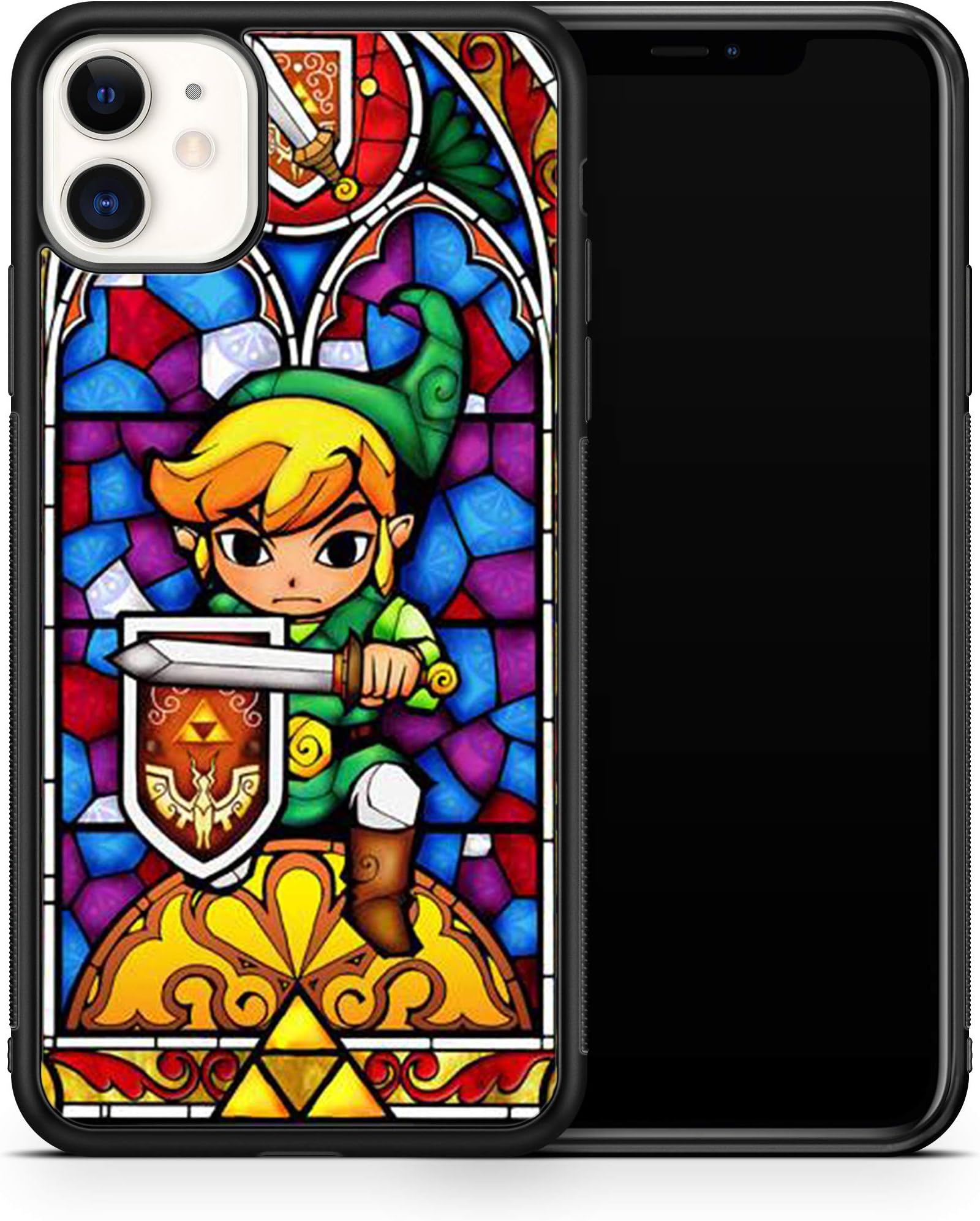 Video Games Bumper Phone Case Compatible with iPhone 11 (Zelda Glass Art)