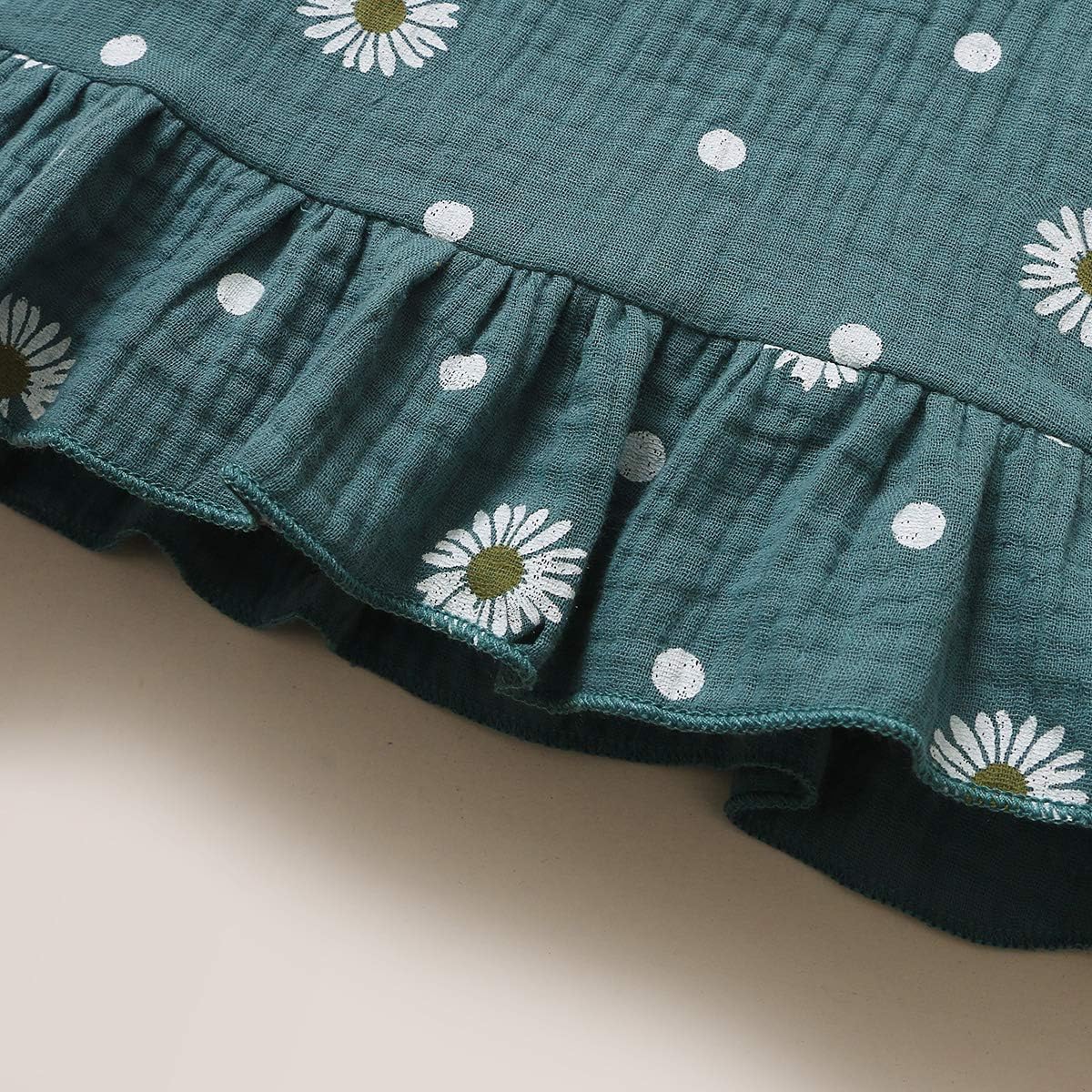 Toddler Baby Girl Summer Clothes Daisy Floral Print Halter Ruffle Tank Tops Shorts Outfits set