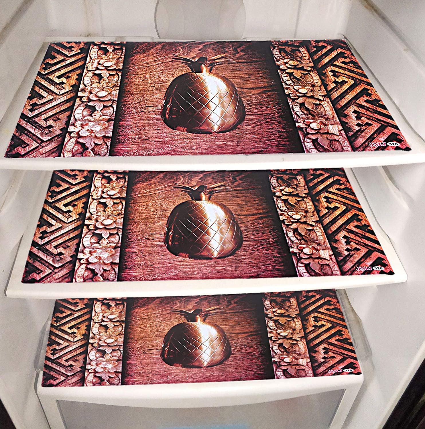 Kuber Industries PVC 6 Pieces Reversible Fridge Drawer Mats (Multi) -CTKTC07067