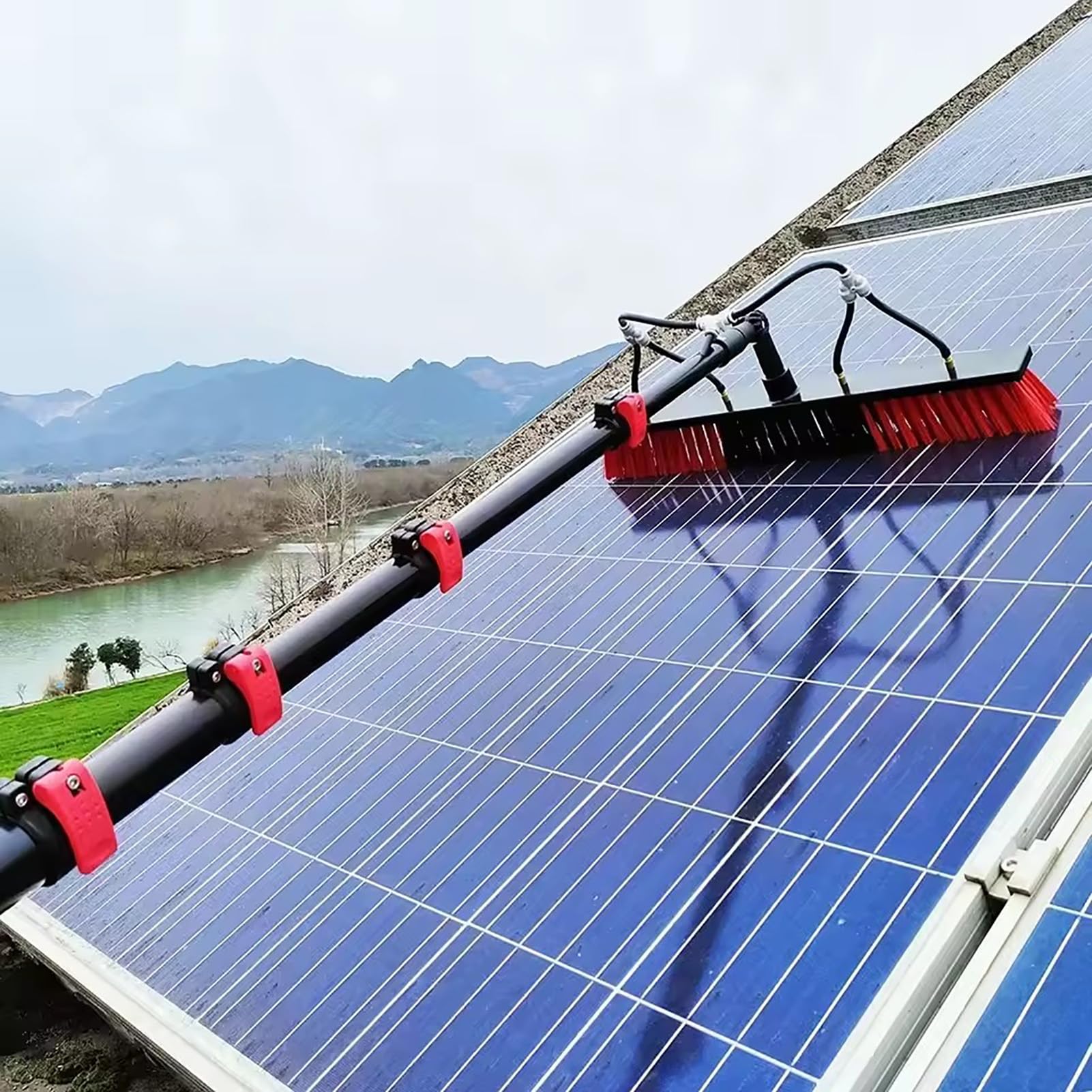 DUANHOZ Water Fed Pole/Window Cleaning Telescopic Brush/Extendable Window Washer Roof Cleaner Water Fed Pole Photovoltaic Panel Cleaning,12FT/3.6m