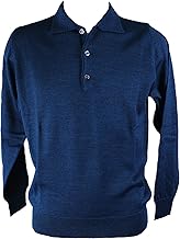 profili di Toscana - Men's Long-Sleeved Polo Shirt in Merino Wool 80% Made in Italy, Long Sleeve Winter Polo 3 Buttons, Cared for in the smallest details, Available from M to 3XL in Various Colours