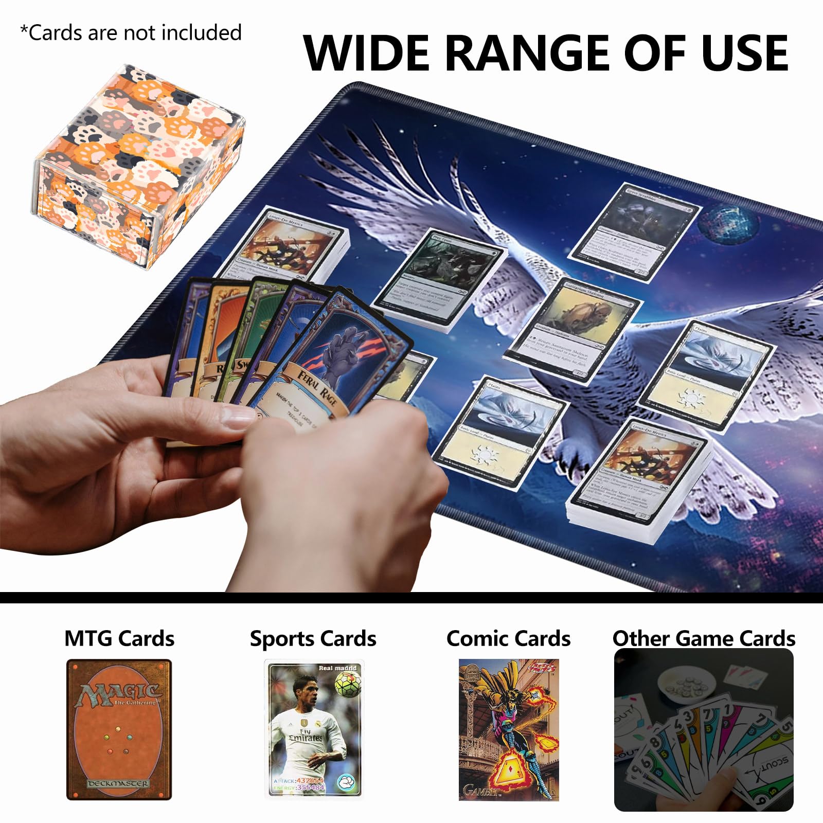Amazon.com: Strong Magnet Card Case Deck Box Mtg Card Box Playing Card Box  Magic Deck Box Tcg Up to 200 Cards Creative Pattern Trading Card Storage  Box for Collectible Card Games, Cute