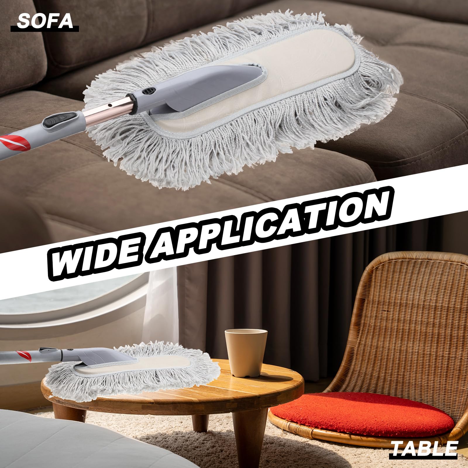 sourcing map Brosse de nettoyage extérieure anti-rayures pour voiture, outil de nettoyage de voiture souple haute densité avec poignée rétractable pour voiture, SUV, camion, moto, nettoyage de la