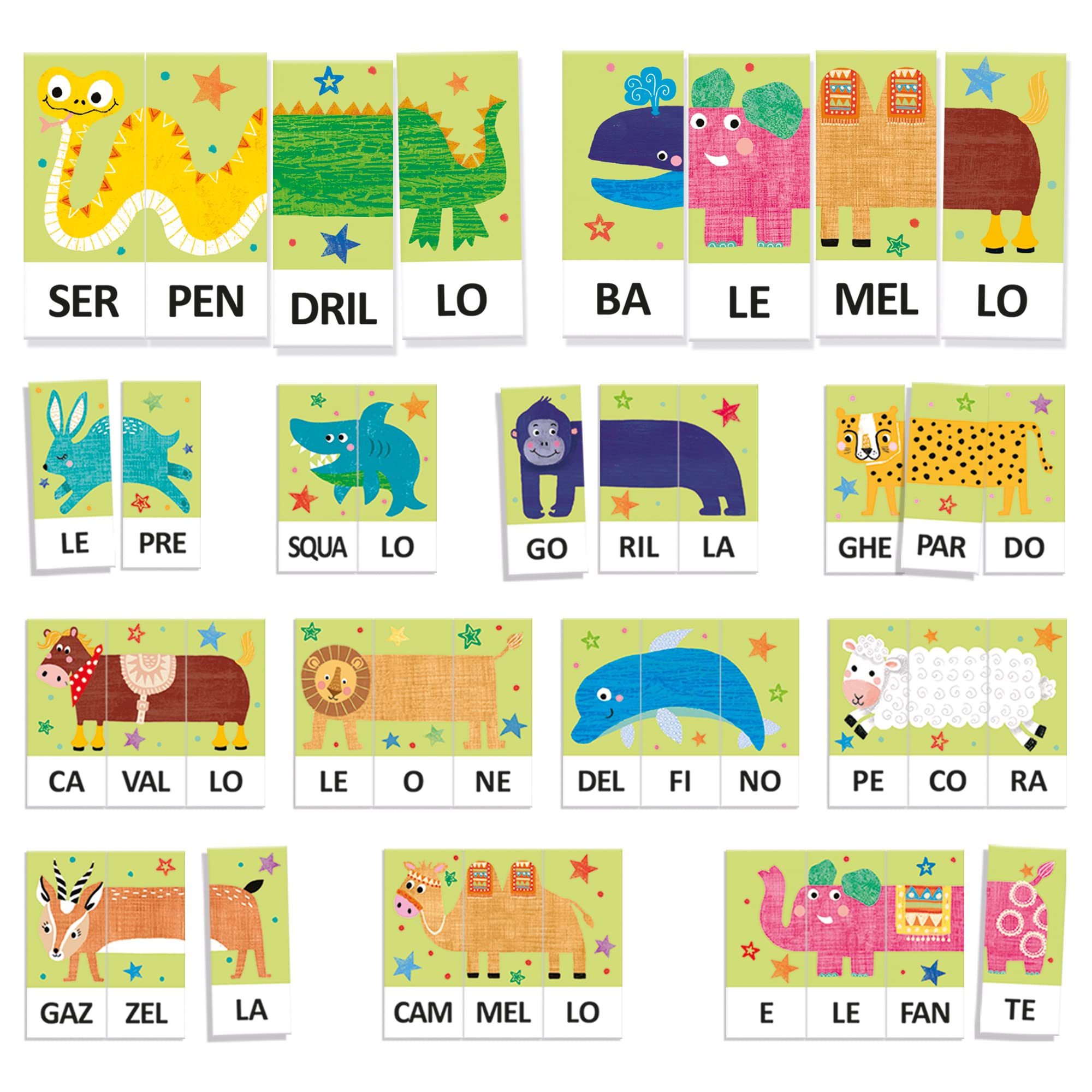 HEADU - Fantasillabe - Gioca con le Sillabe e Crea Animali Fantastici | Gioco Educativo 3 4 5 6 Anni, Imparare a Leggere, Giochi Lettura Bambini, Idea Regalo Compleanno Bambini Piccoli, Made in Italy