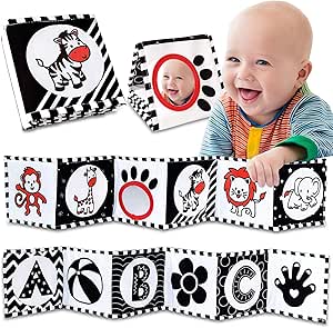 Black And White Toys For Babies High Contrast Baby Book Black