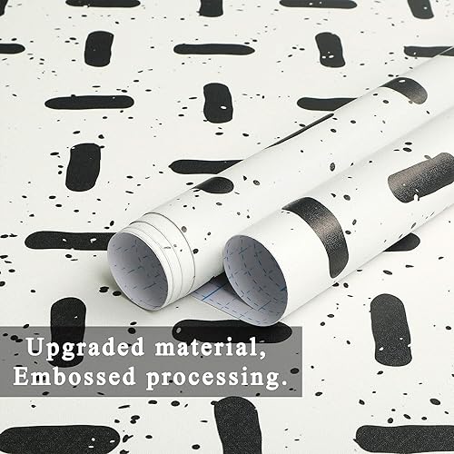 Miniatura 2 de Heroad Papel tapiz de 16.1 x 236 pulgadas, diseño bohemio de líneas cortas, papel de contacto autoadhesivo para gabinetes, impermeable, grueso,
