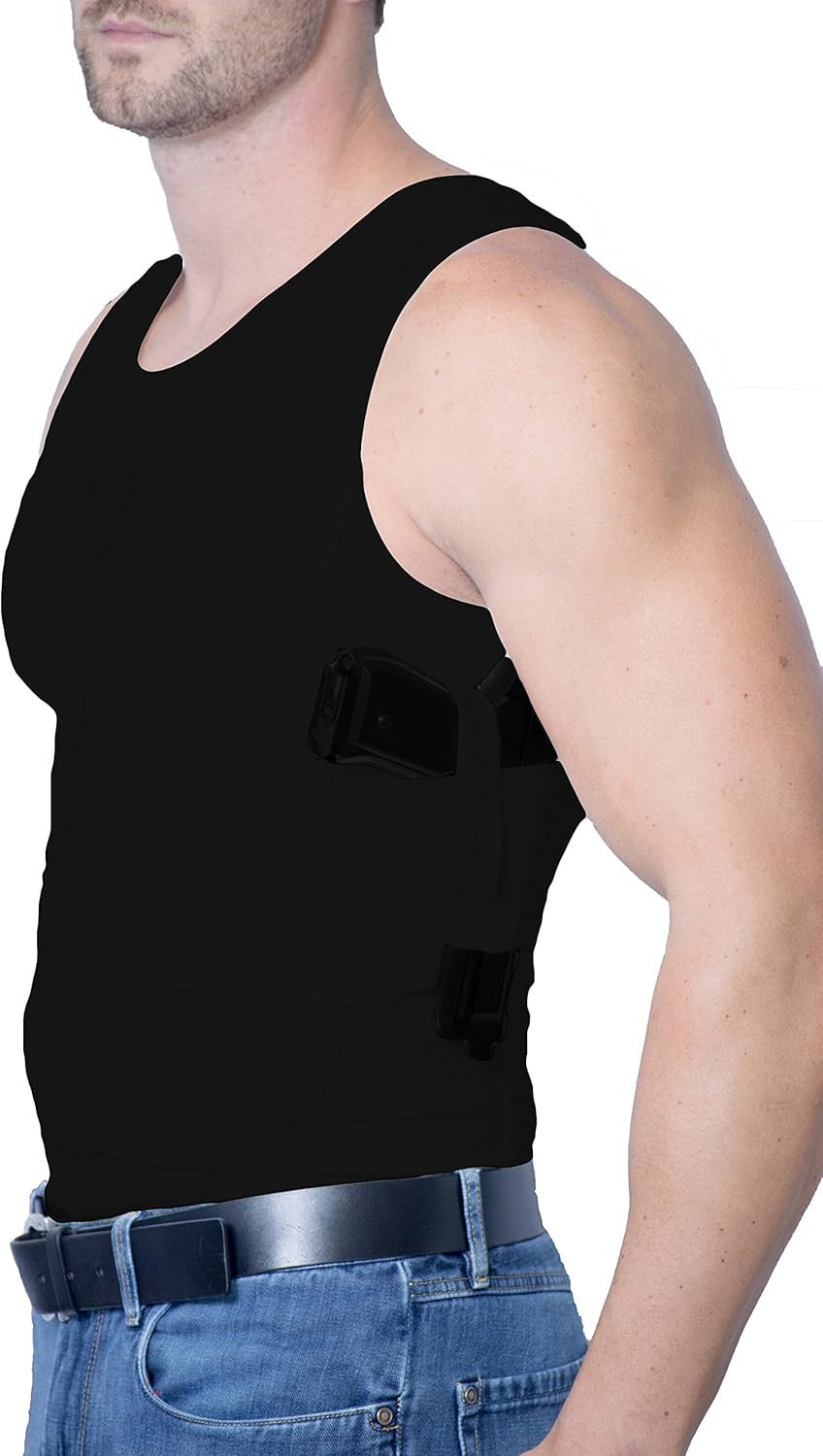 Men's Concealed Carry Tank Top - Secure Undershirt Gun Holster - Tactical & Everyday Use - (Small-3XL) - Image 3