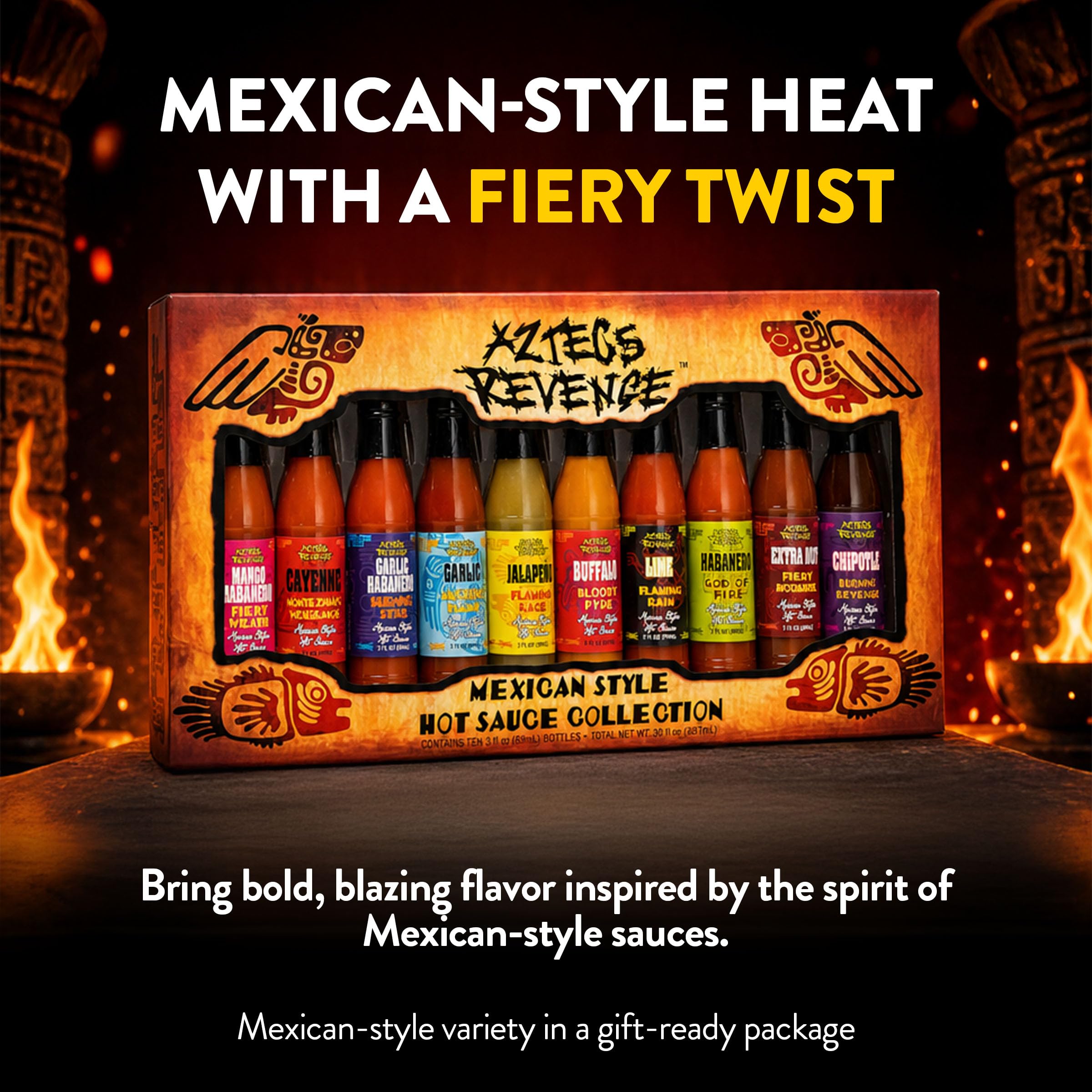 Amazon.com: Aztecs Revenge Mexican Style 10 Hot Sauce Variety Pack