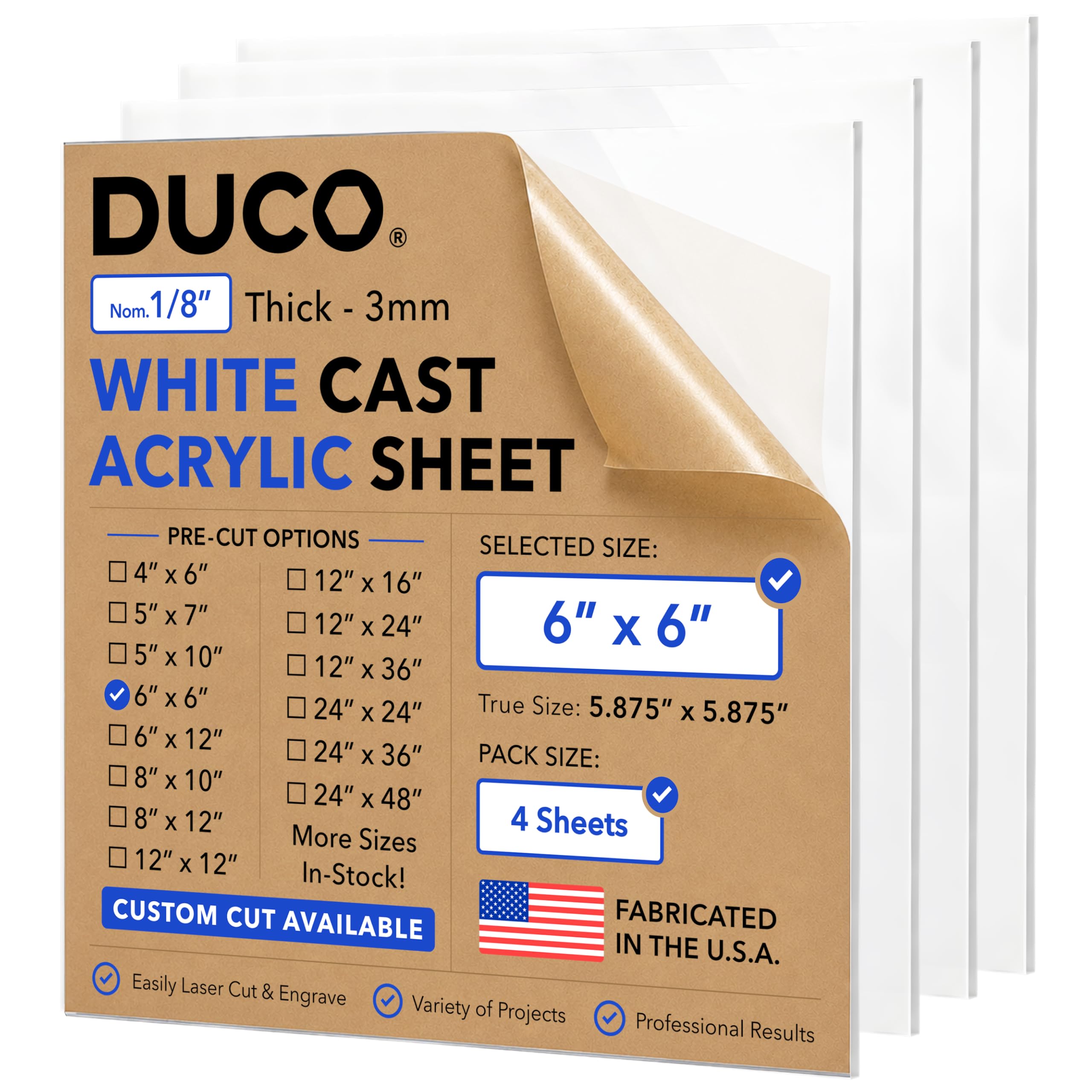 Clear Acrylic Sheet - 12"x12" Plexiglass -32