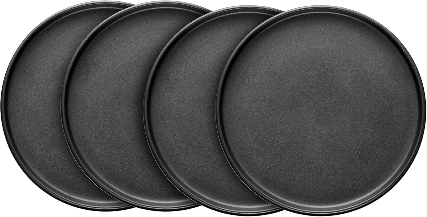 Stone Lain Stoneware Round Dinner Plates Set, 4Piece