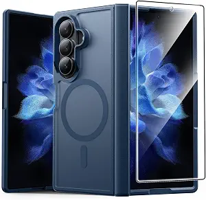FNTCASE for Samsung Galaxy Z Fold 8 Ultra / Z Fold 7 Case with Hinge Protection and Screen Protector, Translucent Matte, 14FT Military Grade Drop Proof, Blue