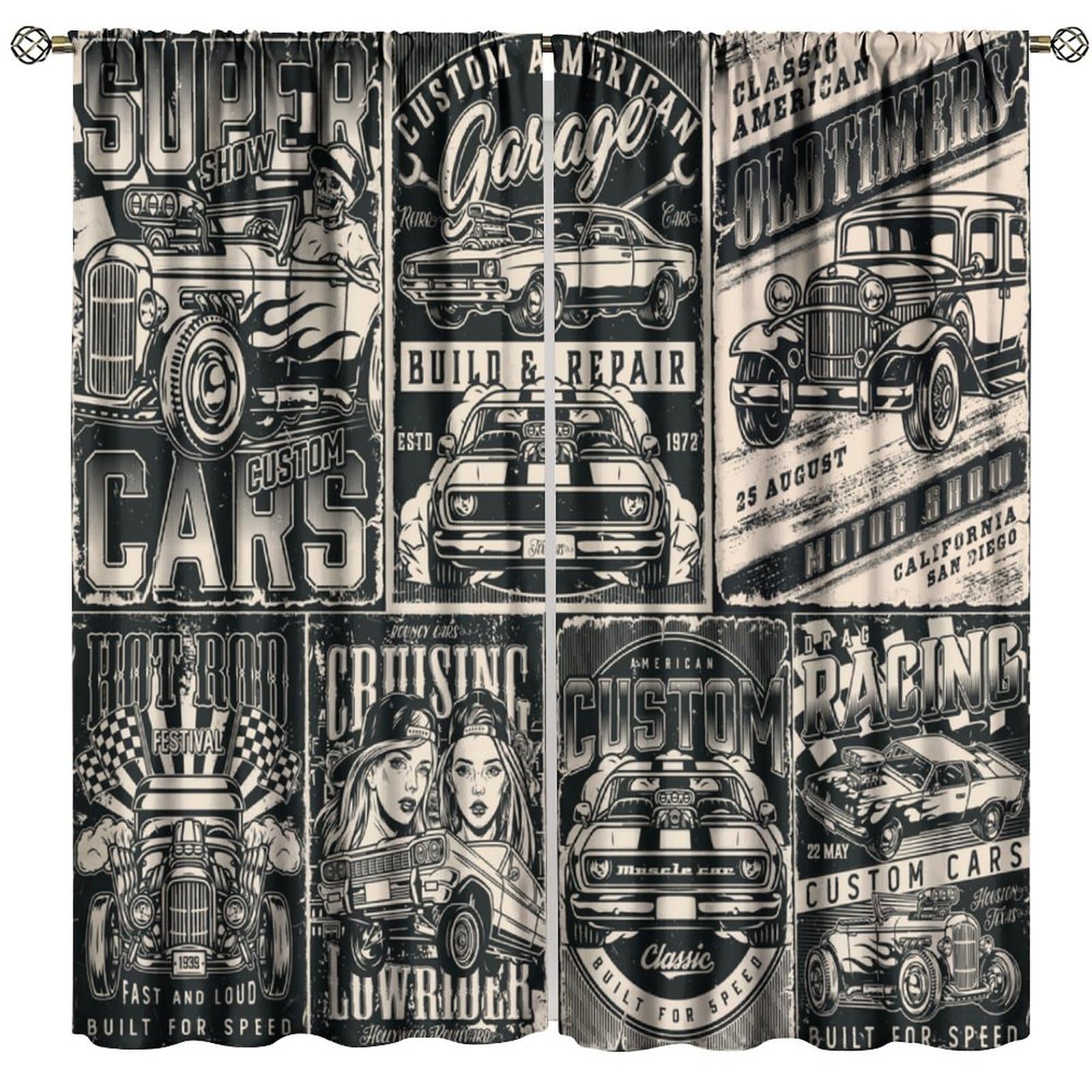 Rideaux de voiture vintage pour masquer le vis-à-vis de votre salon