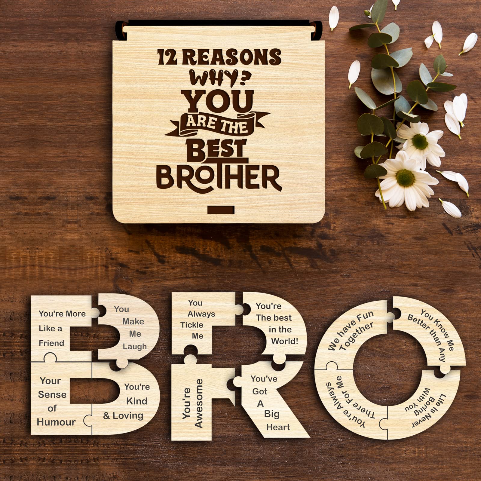 Expleasia, Exuberant & Luxury Decor Wooden Box Best Gift for your | Gift box|| Birthday Gift| Gift items| (10x3x10 Cm) (Brother)