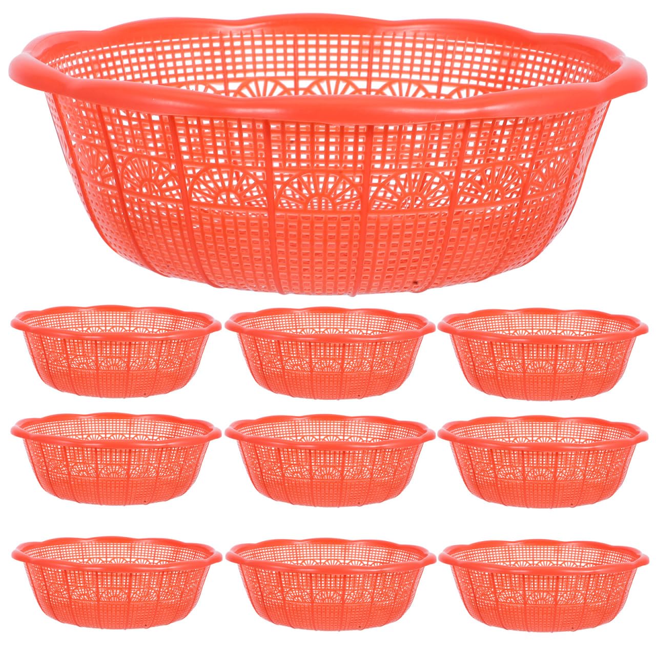 Lot de 10 bols à riz en plastique - Panier de nettoyage de riz - Panier de lavage en plastique pour fruits - Panier à fruits - Panier de vidange domestique