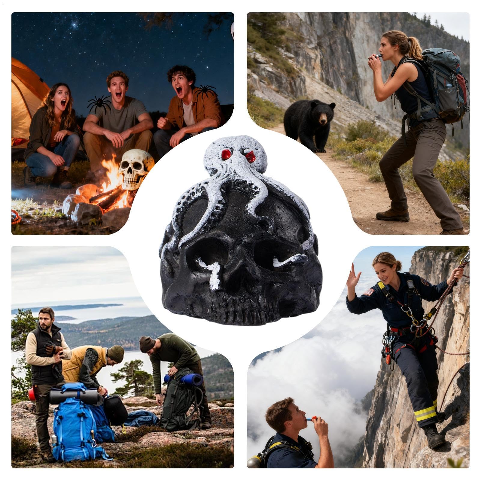 Fischio della Morte Spaventoso | Strumenti di Sopravvivenza antichi - Fischio a Teschio di Morte Spaventoso | per Escursioni Picnic Campeggio Festa Film Arrampicata Mostra