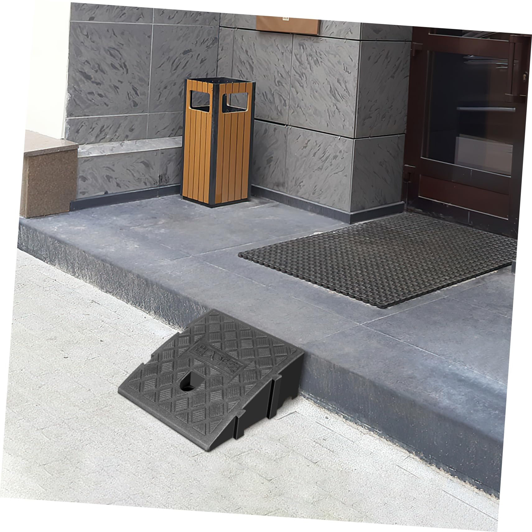 Cabilock Portable Slope Ramp Mat Outdoor Threshold Ramp Anti-Slip Plastic for Wheelchair