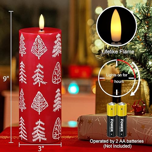 Miniatura 8 de DRomance Vela blanca grande sin llama, funciona con pilas con temporizador de 6 horas, vela LED parpadeante de cera real, para interiores, bodas,